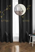 Akrep Burcu Yıldız Hartası Desenli Blackout Işık Geçirmez Karartma Yüksek Kalite Fon Perde ASTRO05 RENKLİ 140 X 270 - 1