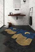 Dijital Baskı Kaymaz Taban Yıkanabilir 2'li Banyo Paspas Takımı RENKLİ #VALUE! - 1