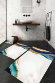 Dijital Baskı Kaymaz Taban Yıkanabilir 2'li Banyo Paspas Takımı RENKLİ #VALUE! - 1