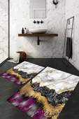 Dijital Baskı Kaymaz Taban Yıkanabilir 2'li Banyo Paspas Takımı RENKLİ #VALUE! - 2