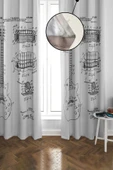Blackout Karartma Yüksek Kalite Modern Desenli 2 Kanat Fon Perde 140 x 270 Nes Serisi Nes18 RENKLİ 140 X 270 - 1