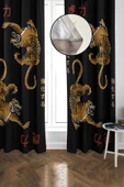Blackout Karartma Yüksek Kalite Modern Desenli 2 Kanat Fon Perde 140 x 270 Nes Serisi Nes23 RENKLİ 140 X 270 - 1