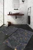 Dijital Baskı Kaymaz Taban Yıkanabilir 2'li Banyo Paspas Takımı RENKLİ #VALUE! - 1
