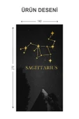 Yay Burcu Yıldız Hartası Desenli Blackout Işık Geçirmez Karartma Yüksek Kalite Fon Perde ASTRO06 RENKLİ 140 X 270 - 2