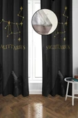 Yay Burcu Yıldız Hartası Desenli Blackout Işık Geçirmez Karartma Yüksek Kalite Fon Perde ASTRO06 RENKLİ 140 X 270 - 1