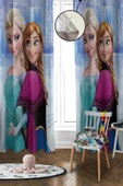 Dijital Baskı Yıkanabilir Elsa Desenli 2 Kanat Bebek ve Çocuk Odası Fon Perdesi RENKLİ 140 X 270 - 1