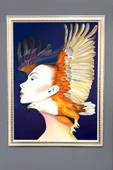 Dekoratif Modern Desenli Çerçeveli Tablo Duvar Tablosu 50x70cm RENKLİ 50 X 70 - 1