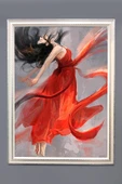 Dekoratif Modern Sanatsal Kız Desenli Tablo 50x70 CM RENKLİ 50 X 70 - 1