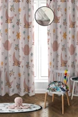 Dijital Baskı Yıkanabilir Dekoratif Modern Desenli 2 Kanat Bebek ve Çocuk Odası Fon Perdesi RB07 RENKLİ 140 X 270 - 1