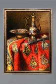 İbrik Osmanlı Desenli Tablo 50x70 CM RENKLİ 50 X 70 - 1