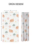 Dijital Baskı Yıkanabilir Dekoratif Modern Desenli 2 Kanat Bebek ve Çocuk Odası Fon Perdesi RB09 RENKLİ 140 X 270 - 2