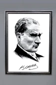Dekoratif Atatürk Portresi Desenli Modern Tablo 50x70 CM RENKLİ 50 X 70 - 1
