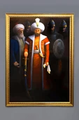 Fatih Sultan Mehmet Han Desenli Çerçeveli Tablo Duvar Tablosu 50x70cm ORYNTL12 RENKLİ 50 X 70 - 1