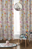 Dijital Baskı Yıkanabilir Dekoratif Modern Desenli 2 Kanat Bebek ve Çocuk Odası Fon Perdesi RB03 RENKLİ 140 X 270 - 1