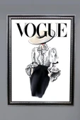 Dekoratif Modern Çerçeveli Vogue Kadın Moda Desenli Duvar Tablosu 50x70 CM RENKLİ 50 X 70 - 1