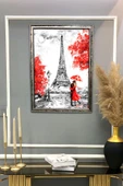 Dekoratif Modern Eyfel Kulesi Paris Desenli Tablo 50x70 CM RENKLİ 50 X 70 - 2