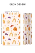 Dijital Baskı Yıkanabilir Dekoratif Modern Desenli 2 Kanat Bebek ve Çocuk Odası Fon Perdesi RB02 RENKLİ 140 X 270 - 2