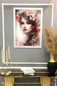 Dekoratif Modern Çerçeveli Soyut  Kız Desenli Duvar Tablosu 50x70 CM RENKLİ 50 X 70 - 2