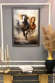 Dekoratif Modern Desenli Çerçeveli Tablo Duvar Tablosu 50x70cm RENKLİ 50 X 70 - 2