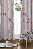 Dijital Baskı Yıkanabilir Unicorn Desenli 2 Kanat Bebek ve Çocuk Odası Fon Perdesi RENKLİ 140 X 270 - 1