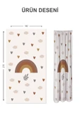Dijital Baskı Yıkanabilir Gökkuşağı Desenli 2 Kanat Bebek ve Çocuk Odası Fon Perdesi RENKLİ 140 X 270 - 2