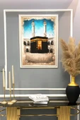 Dekoratif Modern Çerçeveli Kabe Desenli Duvar Tablosu 50x70 CM RENKLİ 50 X 70 - 2