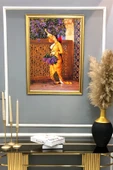 Dekoratif Modern Gold Çerçeveli Oryantalist Osmanlı Desenli Duvar Tablosu 50x70 CM RENKLİ 50 X 70 - 2