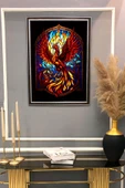 Dekoratif Modern Çerçeveli Anka Kuşu Desenli Duvar Tablosu 50x70 CM RENKLİ 50 X 70 - 2