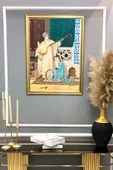 Dekoratif Modern Gold Çerçeveli Oryantalist Osmanlı Desenli Duvar Tablosu 50x70 CM RENKLİ 50 X 70 - 2