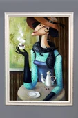 Dekoratif Modern Desenli Çerçeveli Tablo Duvar Tablosu 50x70cm RENKLİ 50 X 70 - 1