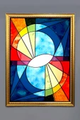 Dekoratif Modern Desenli Çerçeveli Tablo Duvar Tablosu 50x70cm RENKLİ 50 X 70 - 1