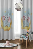 Dijital Baskı Yıkanabilir Dekoratif Modern Desenli 2 Kanat Bebek ve Çocuk Odası Fon Perdesi RB10 RENKLİ 140 X 270 - 1
