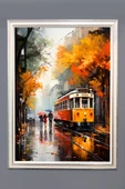 Dekoratif Modern Desenli Çerçeveli Tablo Duvar Tablosu 50x70cm RENKLİ 50 X 70 - 1