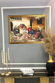 Dekoratif Modern Gold Çerçeveli Oryantalist Osmanlı Desenli Duvar Tablosu 50x70 CM RENKLİ 50 X 70 - 2