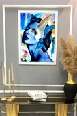 Dekoratif Modern Çerçeveli Soyut Kadın Desenli Duvar Tablosu 50x70 CM RENKLİ 50 X 70 - 2