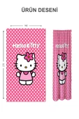 Dijital Baskı Yıkanabilir Hello Kitty Desenli 2 Kanat Bebek ve Çocuk Odası Fon Perdesi RENKLİ 140 X 270 - 2