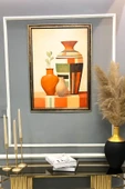 Dekoratif Modern Desenli Çerçeveli Tablo Duvar Tablosu 50x70cm RENKLİ 50 X 70 - 2