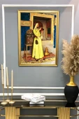 Dekoratif Modern Gold Çerçeveli Oryantalist Osmanlı Desenli Duvar Tablosu 50x70 CM RENKLİ 50 X 70 - 2