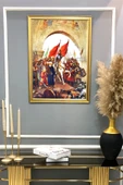Dekoratif Modern Çerçeveli Fatih Sultan Mehmet Desenli Duvar Tablosu 50x70 CM RENKLİ 50 X 70 - 2