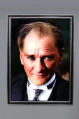 Dekoratif Modern Atatürk Desenli Çerçeveli Tablo Duvar Tablosu 50x70cm ATA06 RENKLİ 50 X 70 - 1