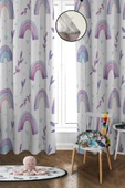 Dijital Baskı Yıkanabilir Dekoratif Modern Desenli 2 Kanat Bebek ve Çocuk Odası Fon Perdesi RB05 RENKLİ 140 X 270 - 1