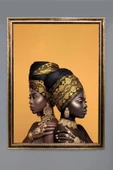 Dekoratif Afrikalı Kadın Desenli Modern Tablo 50x70 CM RENKLİ 50 X 70 - 1