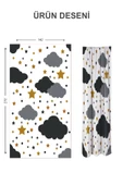 Dijital Baskı Yıkanabilir Bulut Desenli 2 Kanat Bebek ve Çocuk Odası Fon Perdesi RENKLİ 140 X 270 - 2