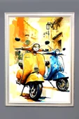 Dekoratif Modern Desenli Çerçeveli Tablo Duvar Tablosu 50x70cm RENKLİ 50 X 70 - 1