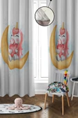 Dijital Baskı Yıkanabilir Dekoratif Modern Desenli 2 Kanat Bebek ve Çocuk Odası Fon Perdesi RB08 RENKLİ 140 X 270 - 1