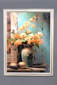 Dekoratif Modern Desenli Çerçeveli Tablo Duvar Tablosu 50x70cm RENKLİ 50 X 70 - 1