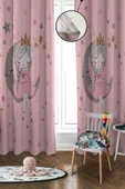 Dijital Baskı Yıkanabilir Aykız Desenli 2 Kanat Bebek ve Çocuk Odası Fon Perdesi RENKLİ 140 X 270 - 1