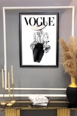 Dekoratif Modern Çerçeveli Vogue Kadın Moda Desenli Duvar Tablosu 50x70 CM RENKLİ 50 X 70 - 2