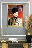 Dekoratif Modern Desenli Çerçeveli Tablo Duvar Tablosu 50x70cm RENKLİ 50 X 70 - 2