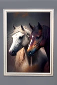 Dekoratif Modern Desenli Çerçeveli Tablo Duvar Tablosu 50x70cm RENKLİ 50 X 70 - 1